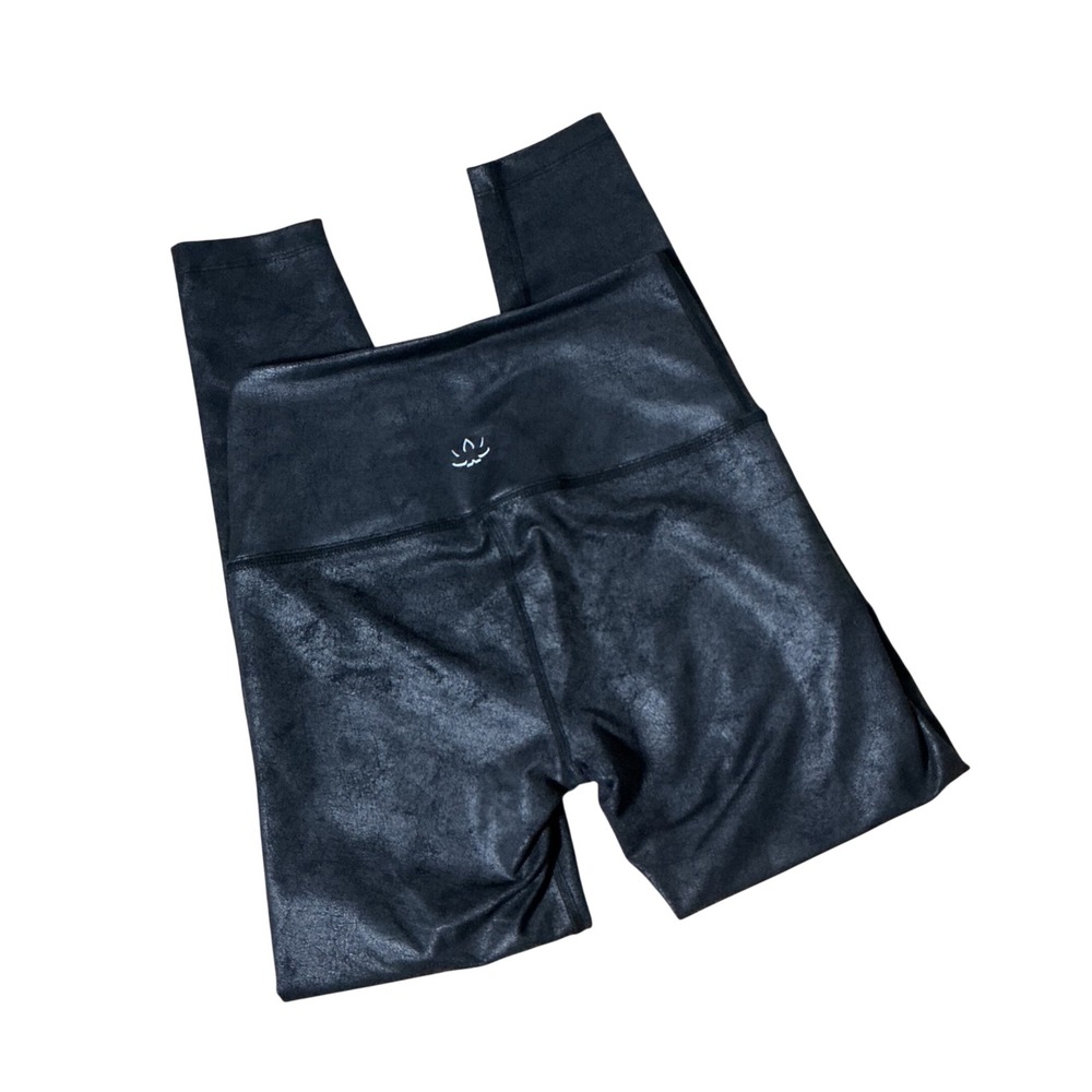 Beyond Yoga Metallic Foil High Waisted Leggings Womens‎ S Black Shimmer Textured